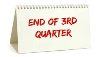 end of third quarter